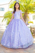 Girls Rainbow Sequin Glitter Tulle Off Shoulder Sweep Train Ball Gown, Sizes 2-16 - SophiasStyle.com